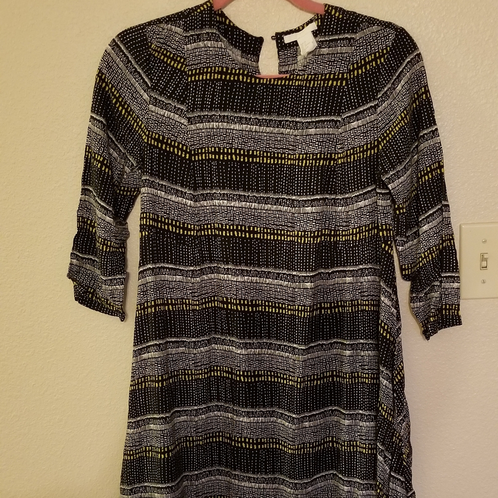 H&M Vintage 60s Mod Shift Dress Jackie O Halloween Costume Y2K Boho Midi Size 6